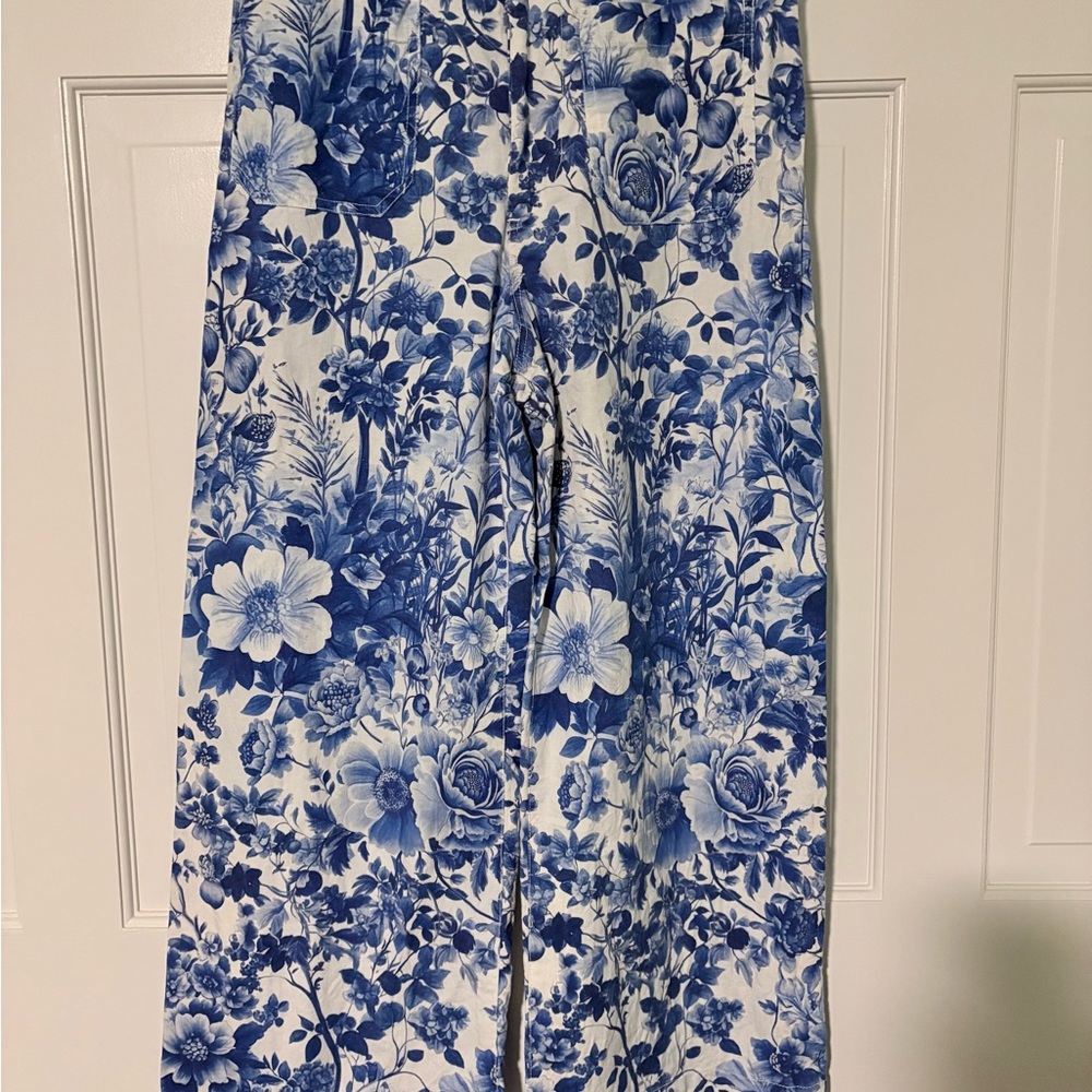 Maeve Blue Floral Wide Leg Pants - Picture 5 of 7